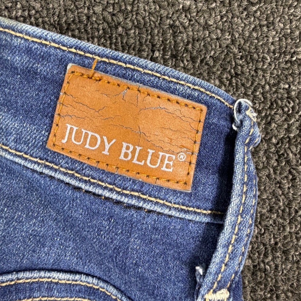 Judy Blue Jeans Womens 3/26 Flare JB82395DK Blue High Rise Stretch EUC - Picture 10 of 11